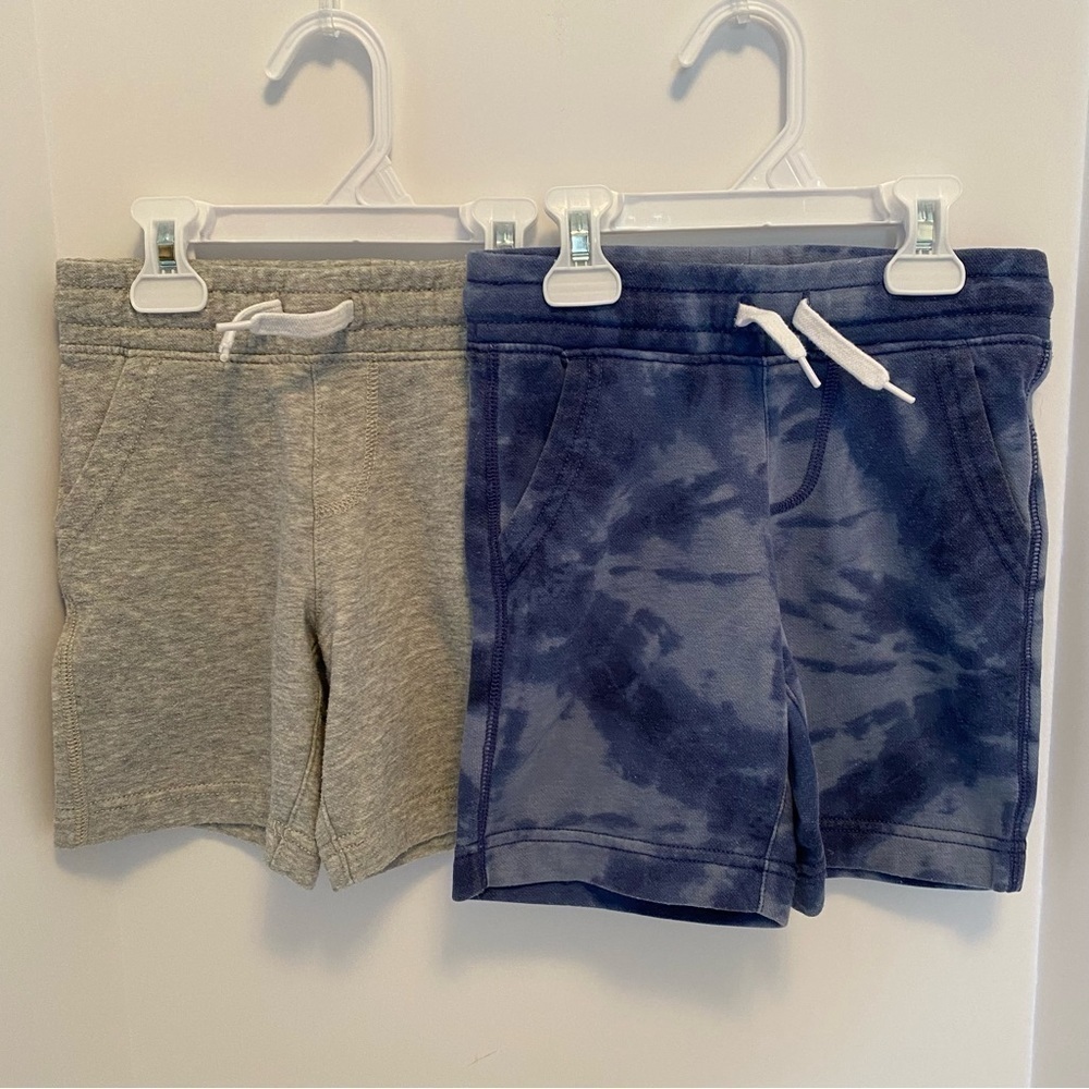 Old Navy Boys Fleece Drawstring Stretch Shorts Gray/ Blue Tie-Dye Size XS (5)